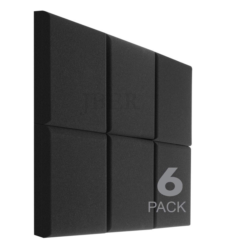 Jber فوم استوديو أكوستيك JBER، 6 عبوات 2" × 12" × 12" لوحات فوم صوتية C-Panel لعزل الصوت معالجة جدران الاستوديو padding امتصاص الصوت بلاط هرمية مقاومة للحريق - Image 1